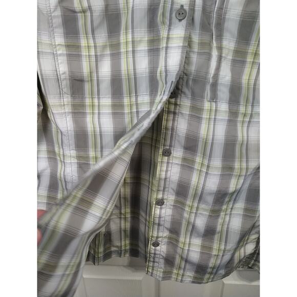 L.L. Bean Men's XL S/S Shirt Vented Grey Yellow Plaid Activewear lightweight - Picture 2 of 9